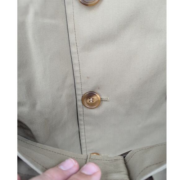 Vintage London Fog Trench Coat 40 Long Tan Belted Double Breasted Classic Sz 40 - Picture 6 of 6